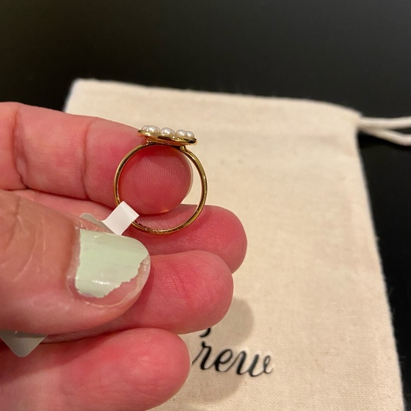 NWT preppy dainty minimalist J. Crew gold plated Pearl Dot Disc Ring size 6 - Picture 10 of 14